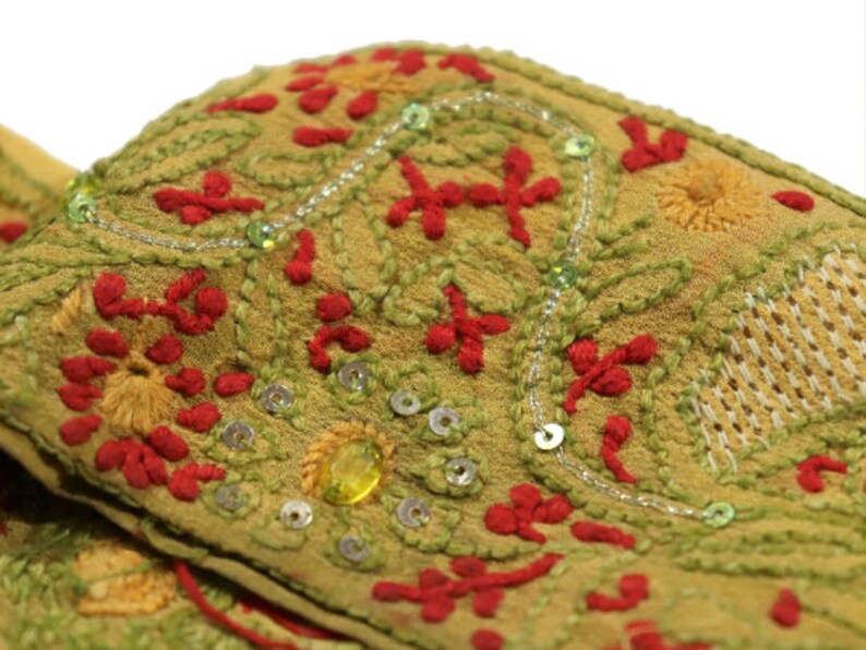 Indian Embellishments Border Embroidered Thread Vintage Velvet Saree Trim Dress Making Decorative Ribbon By Yard Crafting Sewing
