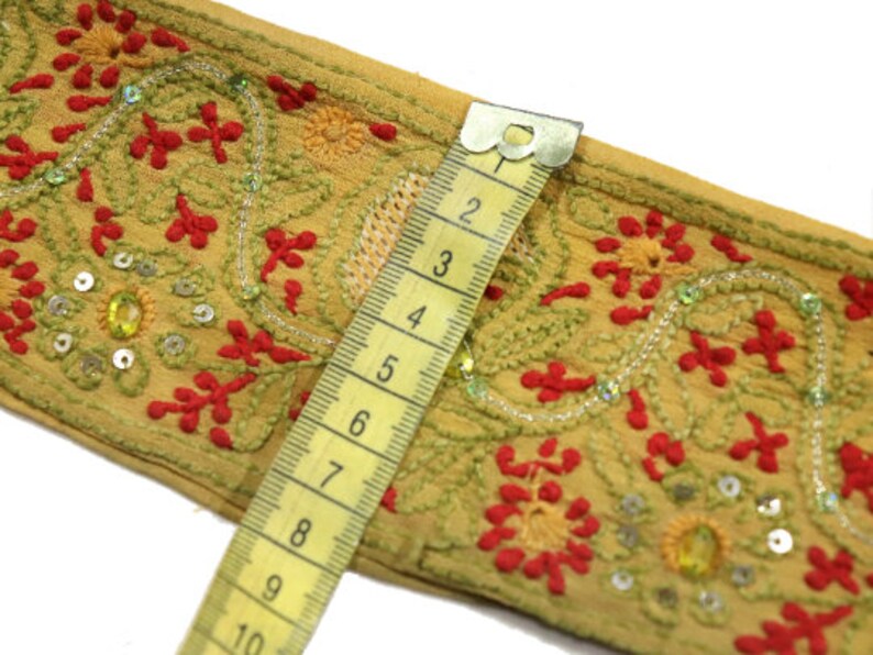Indian Embellishments Border Embroidered Thread Vintage Velvet Saree Trim Dress Making Decorative Ribbon By Yard Crafting Sewing