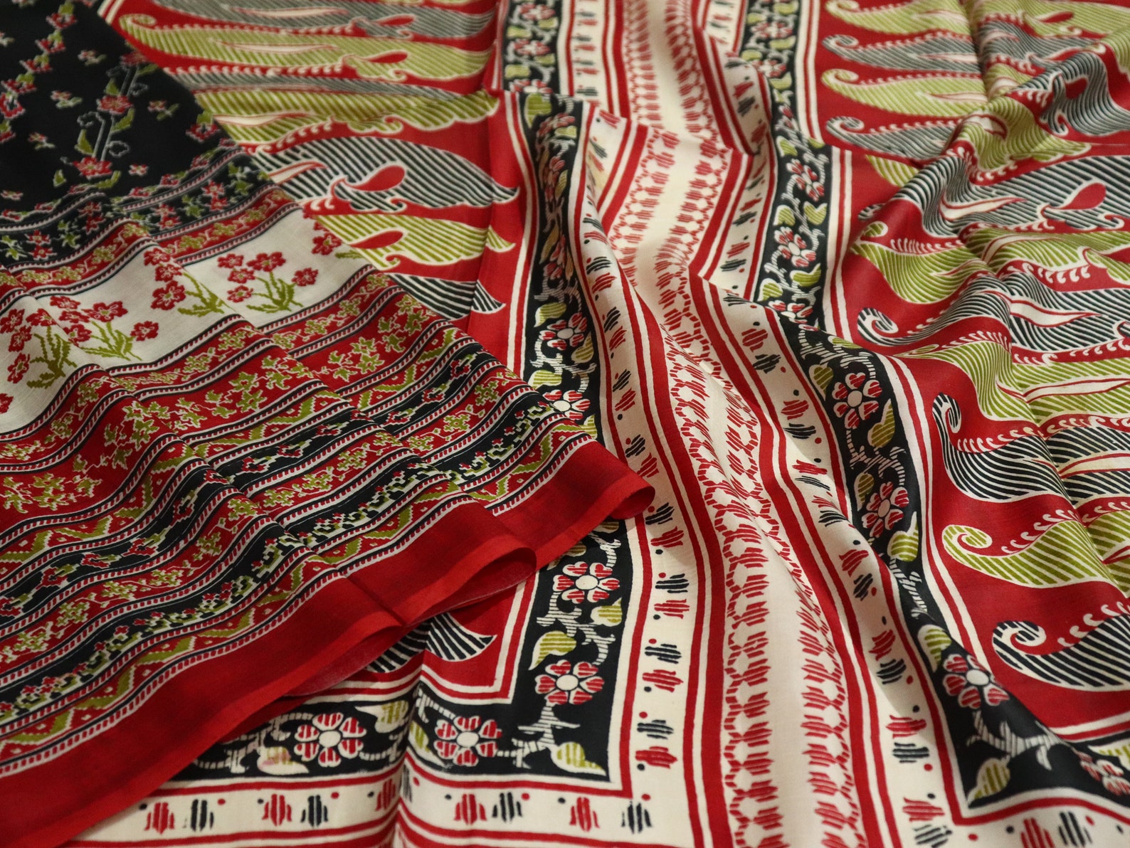 Indian Sari 100% Pure Silk Saree Fabric Vintage Indian Printed | Etsy