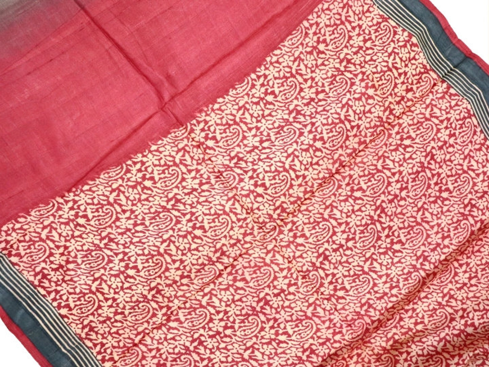 Vintage Saree Pure Khadi Silk Indian Sari Handloom Silk Fabric Etsy