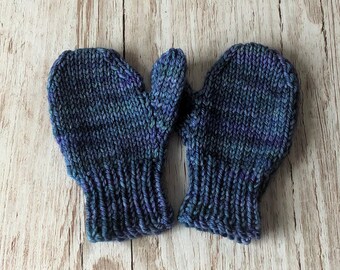 Hand knit mittens, size 1-2 years old, child mittens, toddler gloves