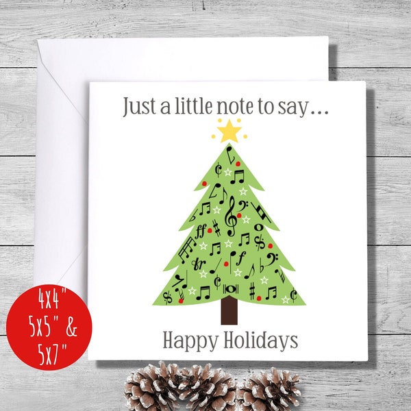 Music Teacher Christmas card, printable music teacher gift, thank you piano teacher, Orchestra, Music Band, Choir, instant download