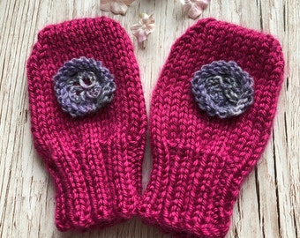 Mitaines pour bébé, gants de bébé tricotés, mitaines roses, nouveau cadeau pour bébé