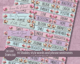 Shabby Style Word Ephemera – Printable Junk Journal Words for Scrapbooking & Collage Projects