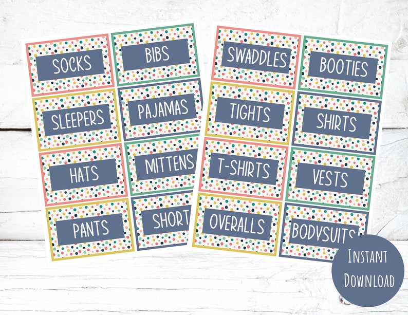 Printable Nursery Organization Bundle Baby Nursery Closet - Etsy