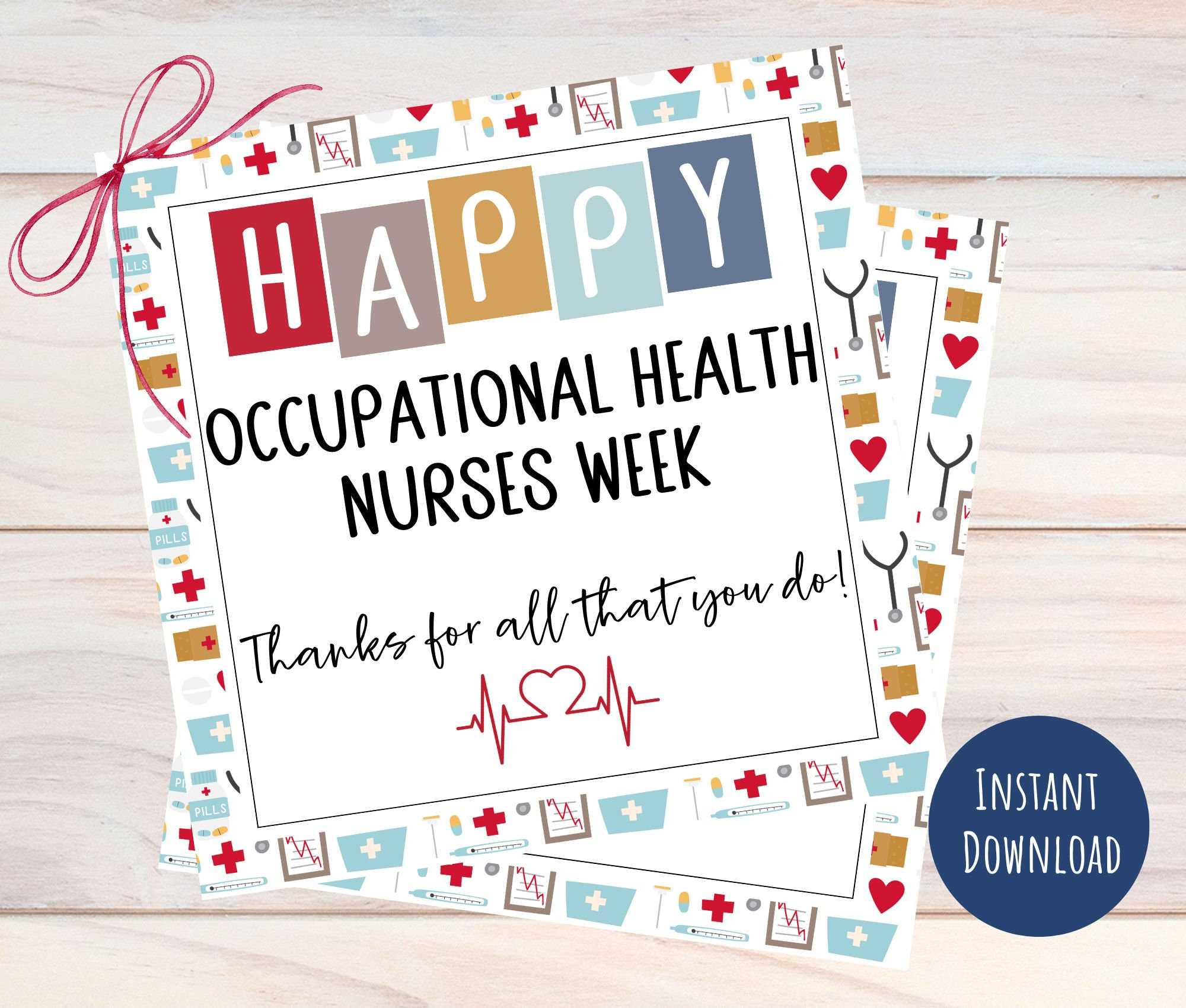 Occupational Health Nurses Week Gift Tag, OHN Week, 3 and 4 Gift Tags
