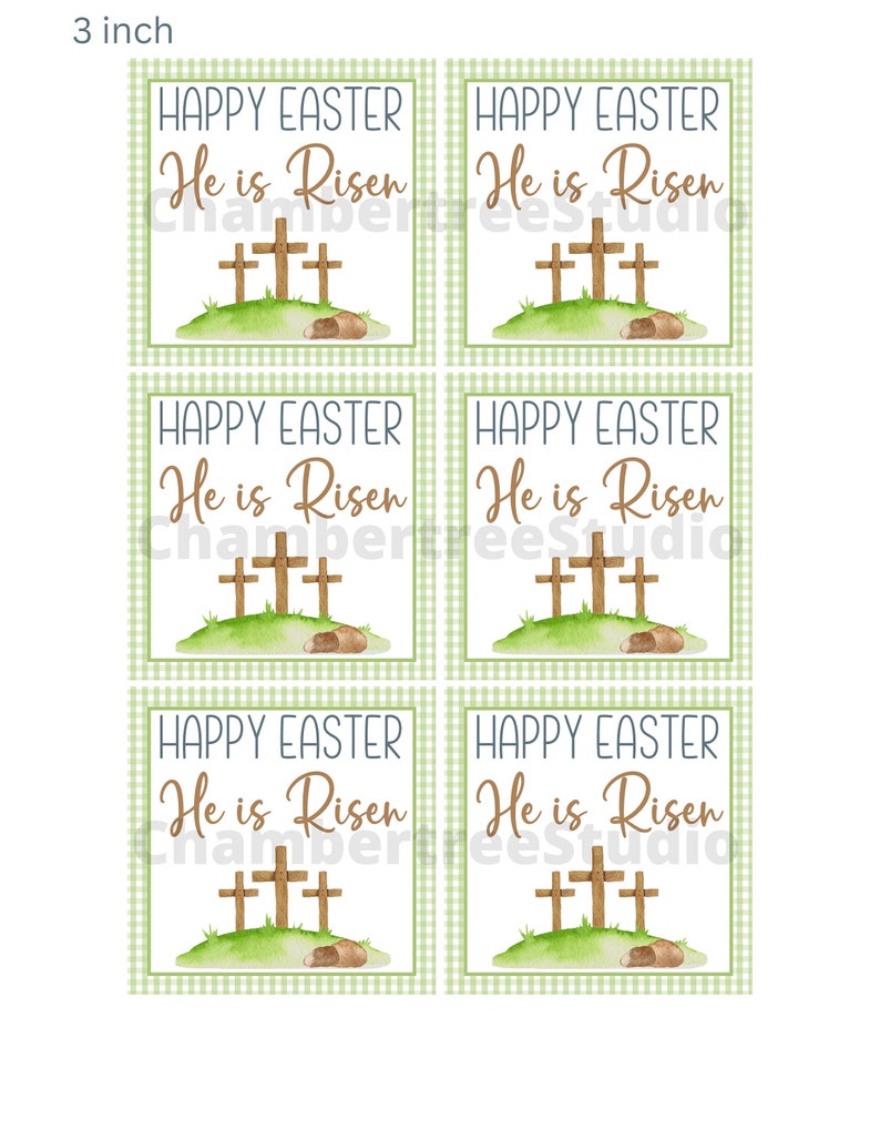He is Risen Gift Tag, Cupcake Toppers, Printable Easter Cookie Tags ...