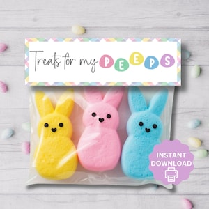 Treats for My Peeps Bag Topper | Display Card & Printable Box Front | Cookie Card | Instant Download