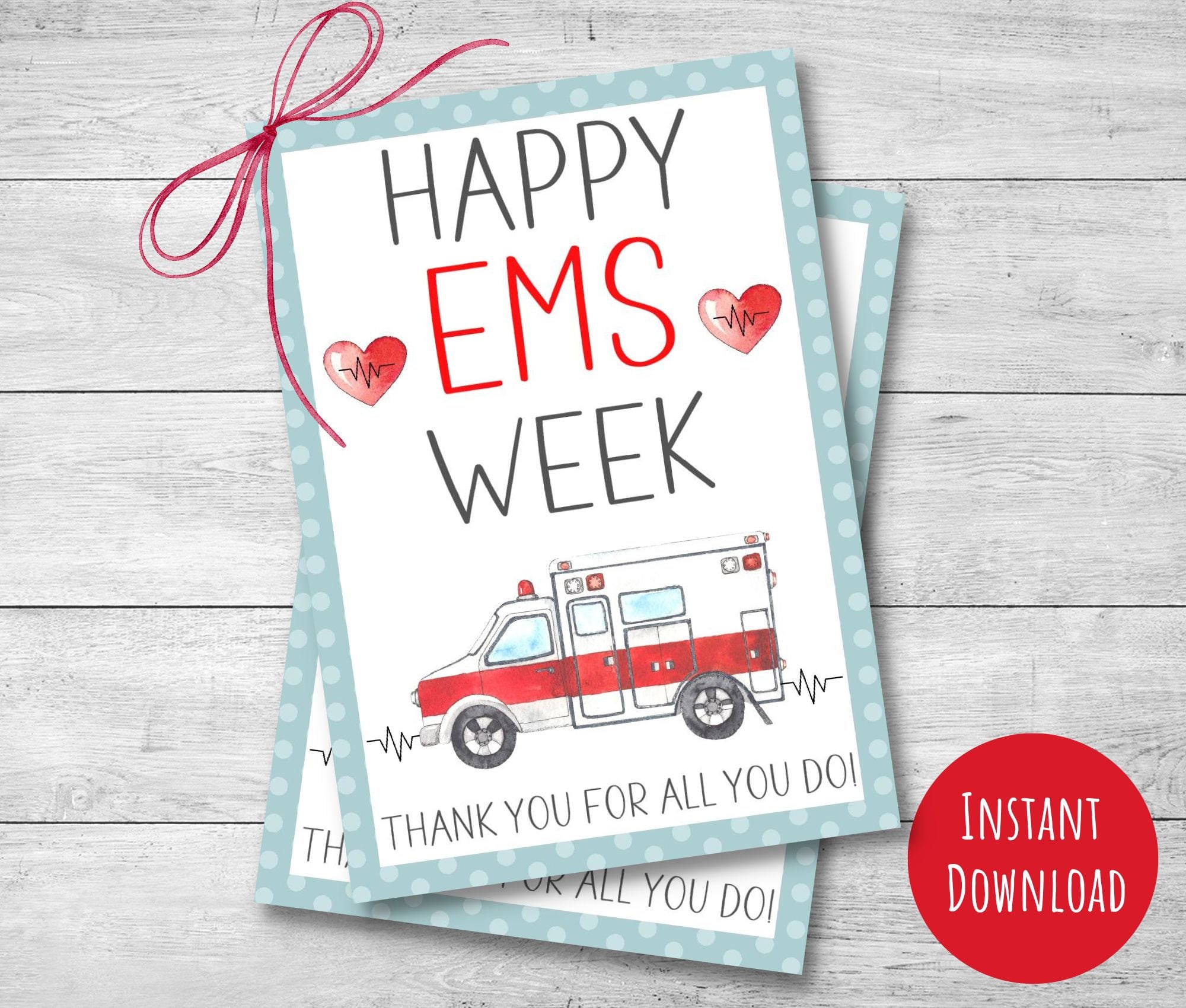EMS Week Gift Tag Happy Emergency Medical Services Week EMT Etsy