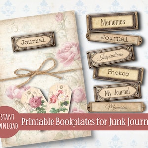 Exemplares de diários indesejados, sentimentos de palavras para impressão, kit de diários indesejados, enfeites para scrapbooking, coisas efêmeras vintage
