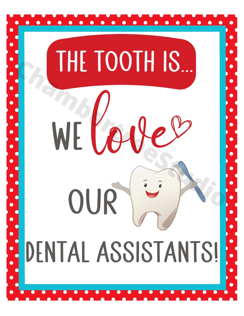 Dental Assistant Week sign, printable dental appreciation sign, 8x10, dental office staff gift image 4