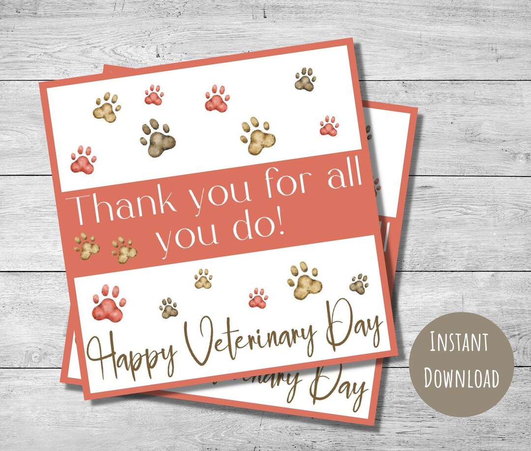 Veterinary Day Gift Tag, Veterinary Appreciation, 2.5 & 3 Sizes