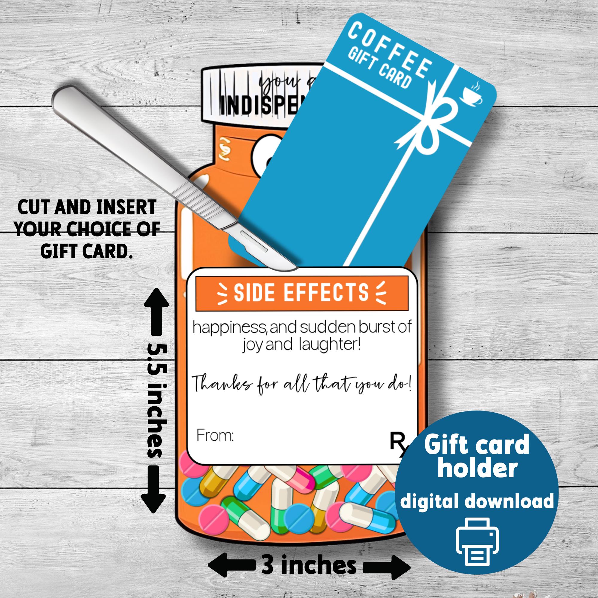 Pill Bottle Gift Card Holder, Nurse Week Appreciation, Pharmacy Week ...