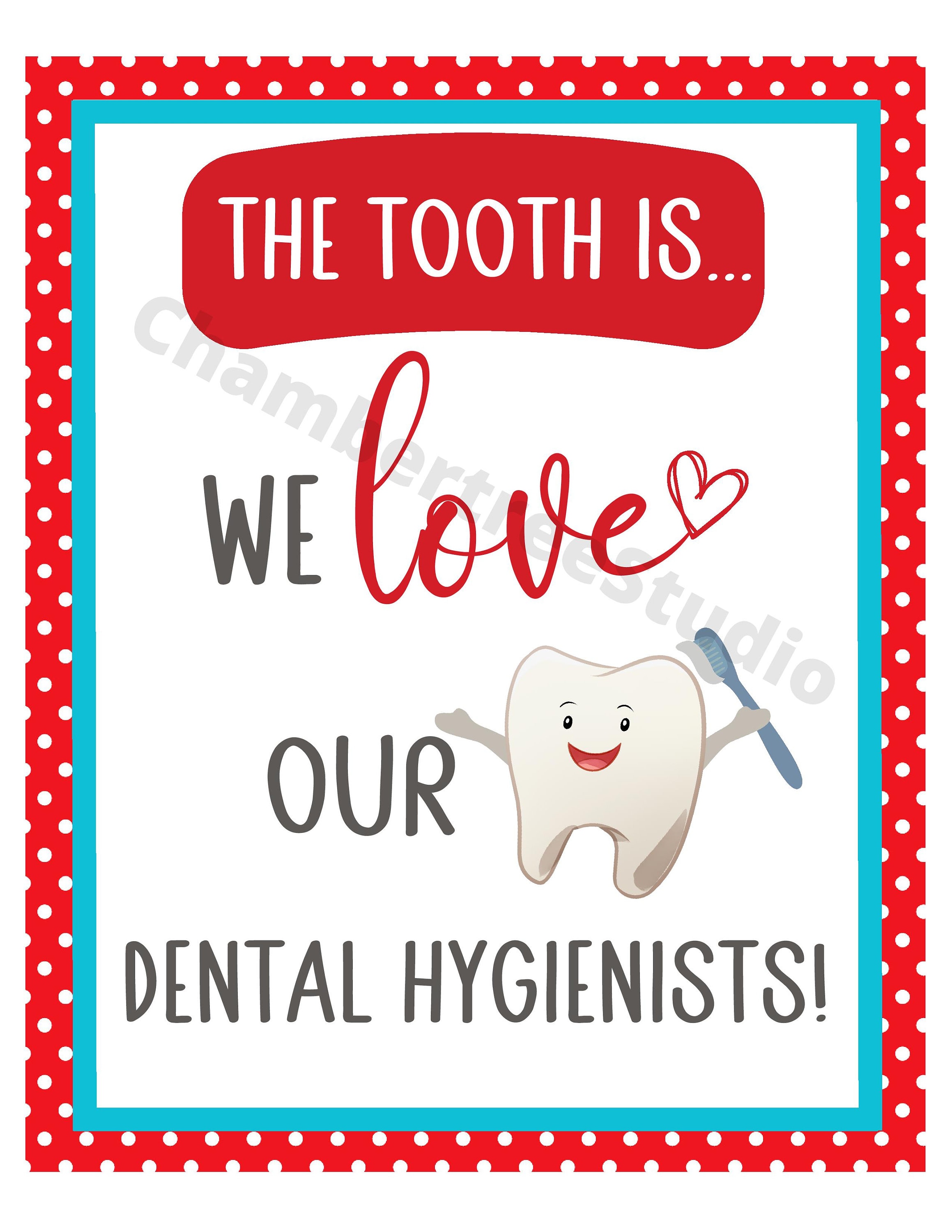 Dental Hygienist Week Sign, Printable Dental Appreciation Sign, 8x10