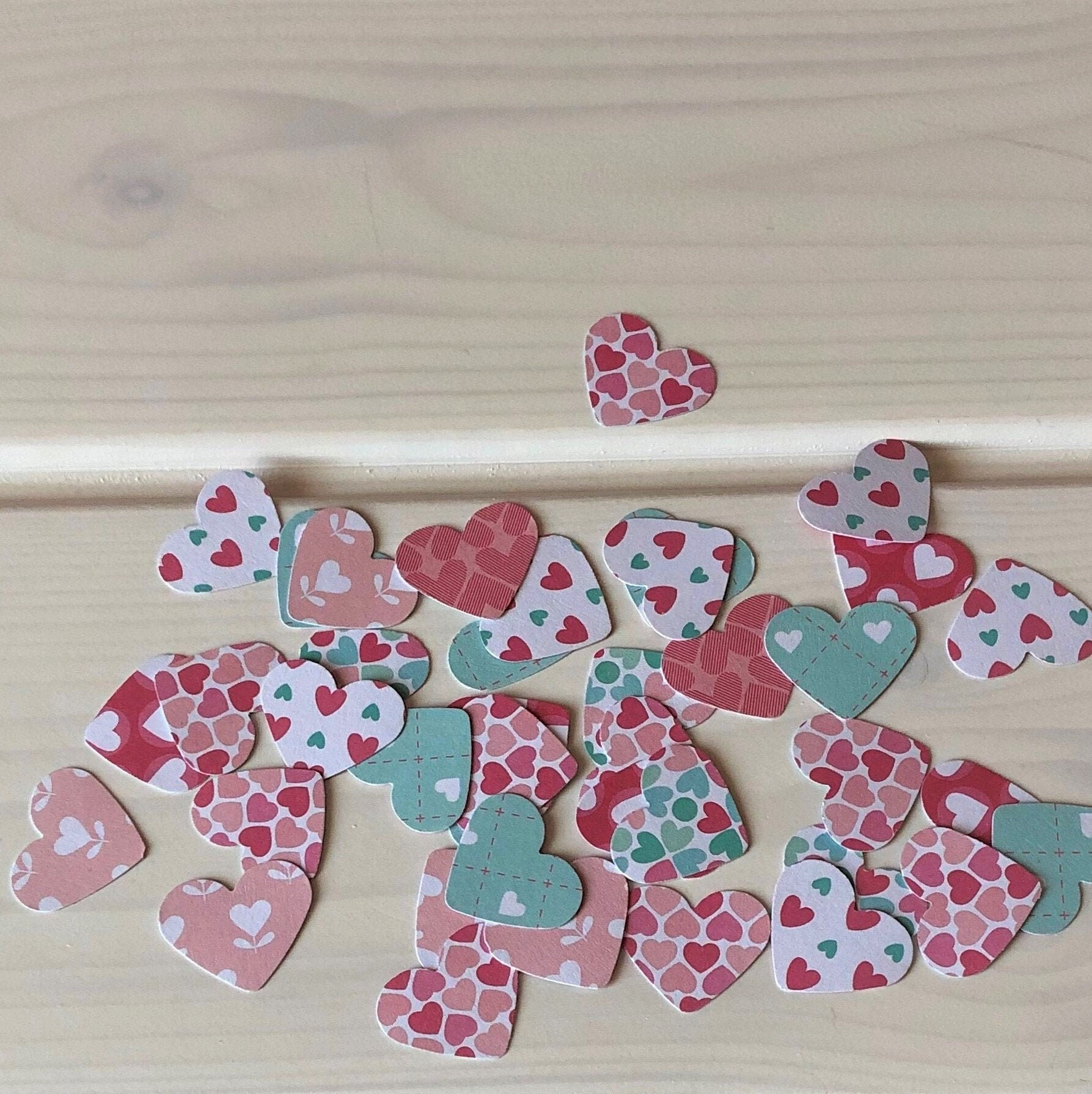 Heart Cut Out Shapes Scrapbook Collage Kit Junk Journal Embellishment Confetti 