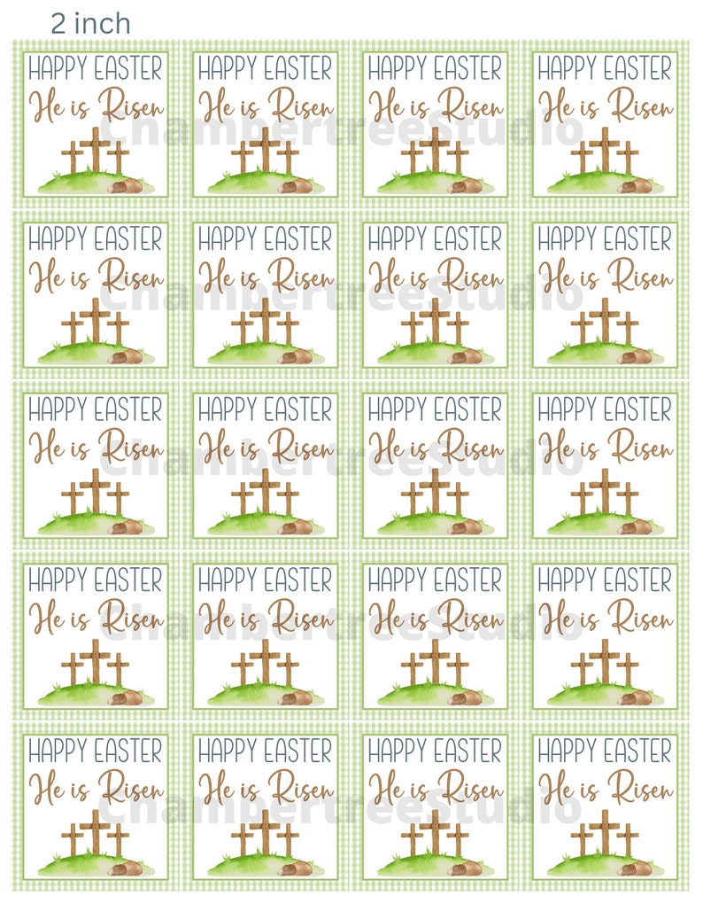 He is Risen Gift Tag, Cupcake Toppers, Printable Easter Cookie Tags ...
