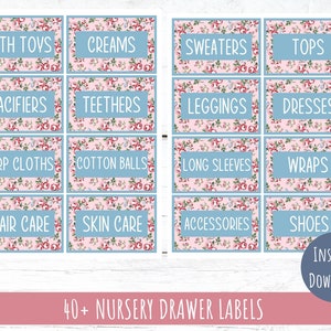 Printable Nursery Organization Bundle, Baby Nursery Closet Clothes Dividers, Printable Drawer ...