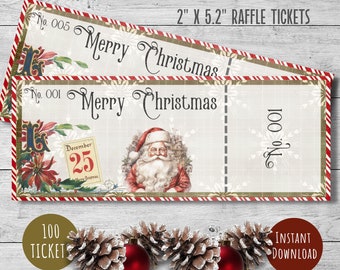 Christmas raffle tickets, school fundraiser, charity event, Christmas party, printable Christmas coupons, holiday raffle