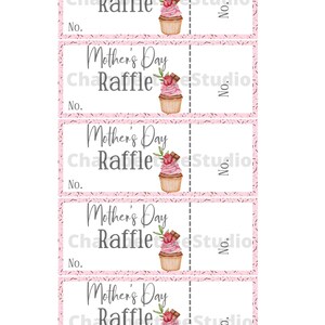 Mother's Day Raffle Tickets, 2." X 5.2", Fundraising Ticket Coupons ...