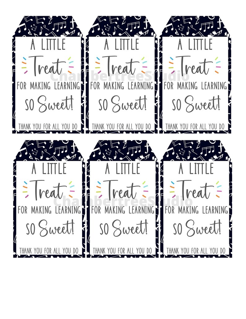 Teacher Appreciation Week Gift Tag, Sweet Thank You Treat for Teachers ...