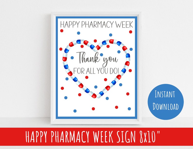 Pharmacy Week Sign, Printable Appreciation Sign for Pharmacists