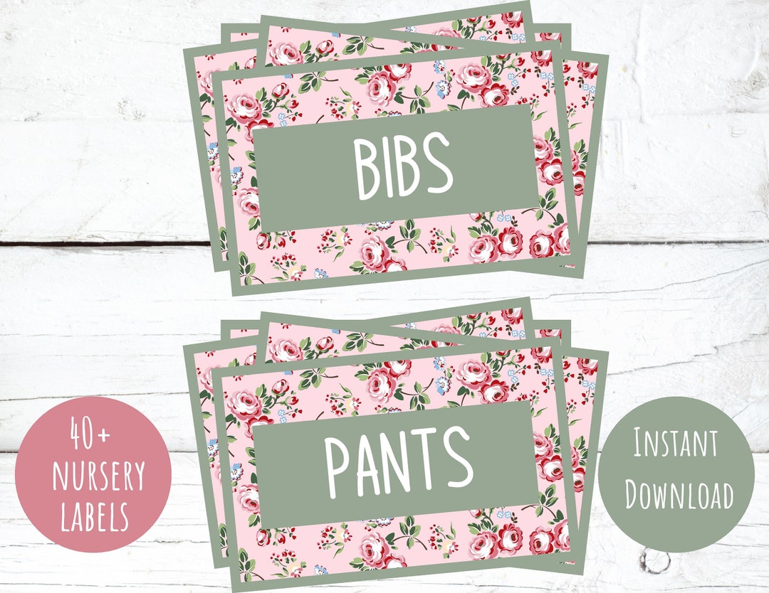 Printable Baby Nursery Drawer Labels Nursery Organization Etsy