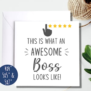 Cartão de Dia do Chefe para impressão, agradecimento nosso, presente de feliz dia do chefe da equipe, download instantâneo