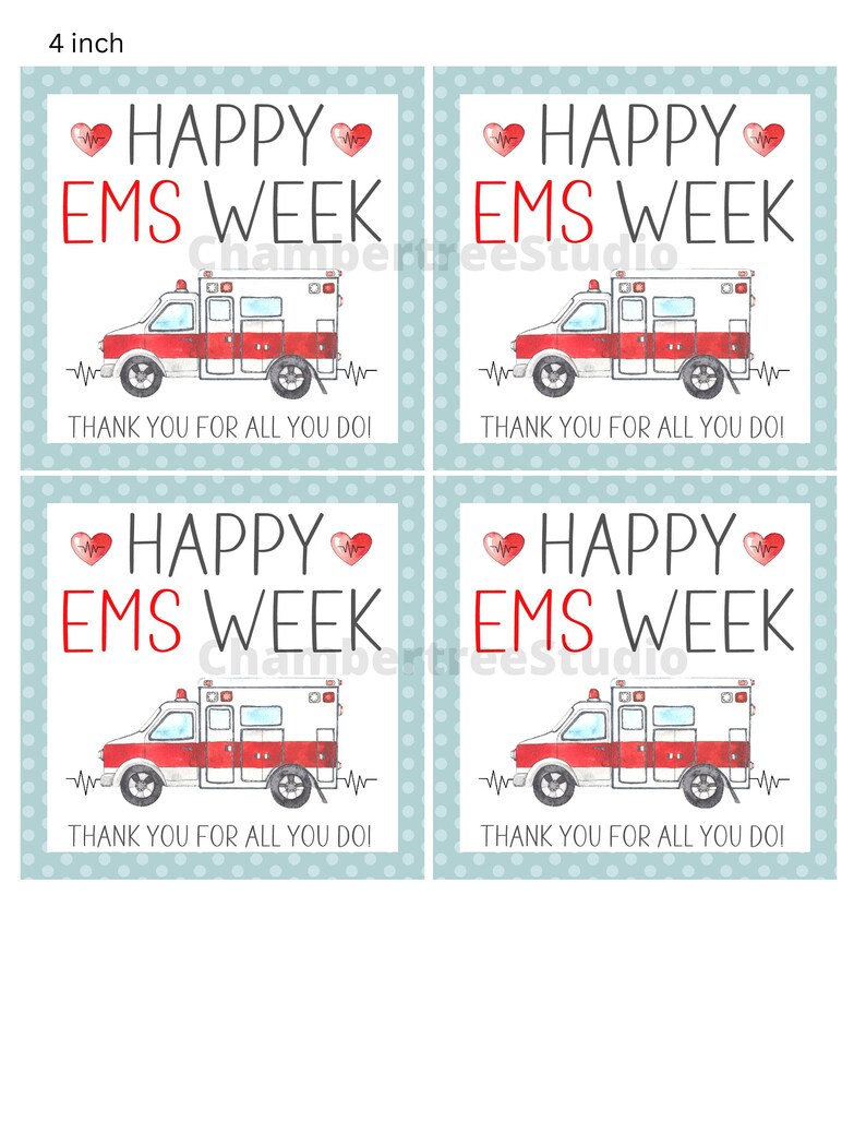 EMS Week Gift Tag, Happy Emergency Medical Services Week, EMT