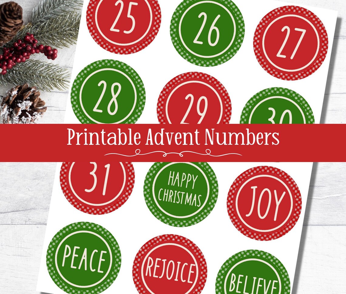 Advent Calendar Numbers 2 Size DIY Advent Calendar Etsy