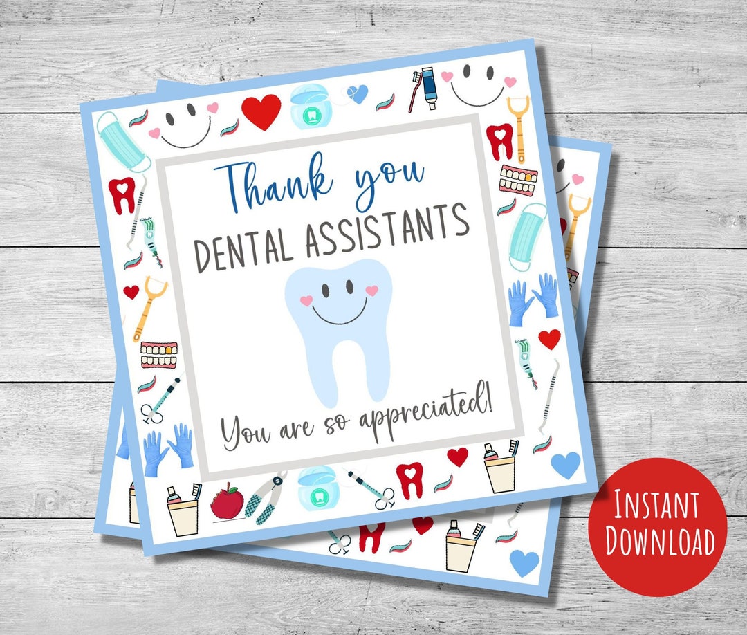 Dental Assistant Week Gift Tag Appreciation Tags 3.5 & Etsy