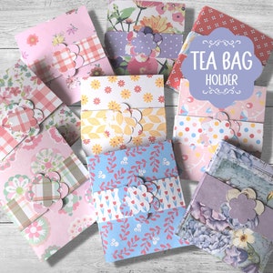Tea lover gift, 3 pcs, tea bag holder, tea bag wallet, tea party favors, tea bag pouch, Birthday gift, stocking stuffer