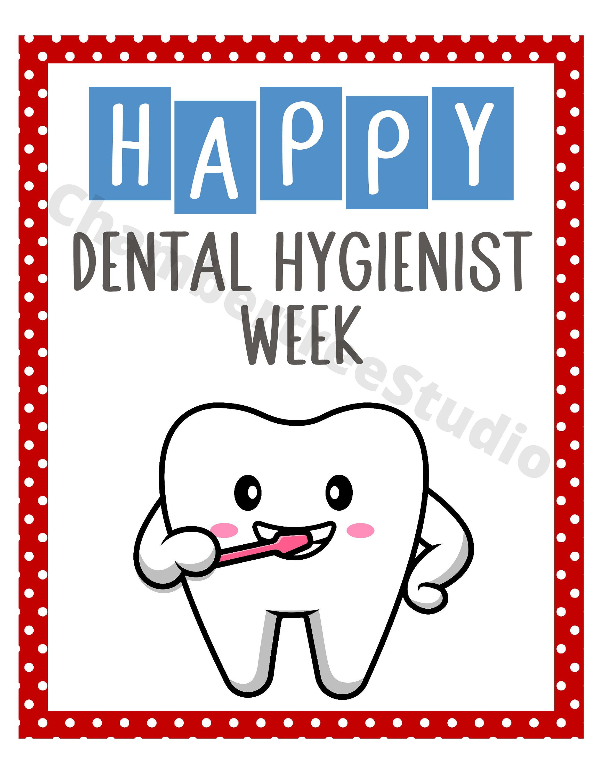 Dental Hygienist Week Sign, Printable Dental Appreciation Sign, 8x10