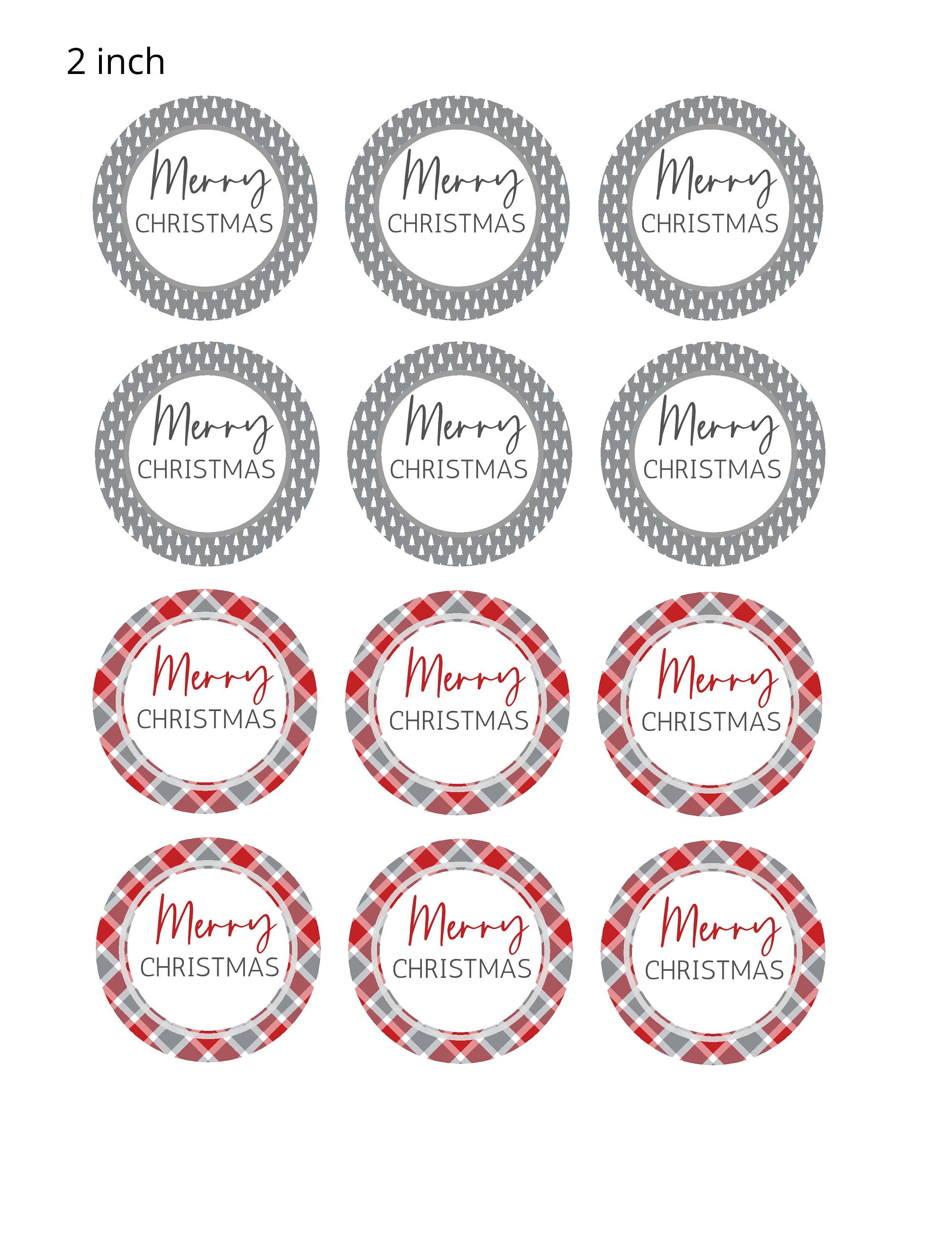 Christmas Cookie Tags, Printable Cupcake Toppers, Holiday Gift Tag ...