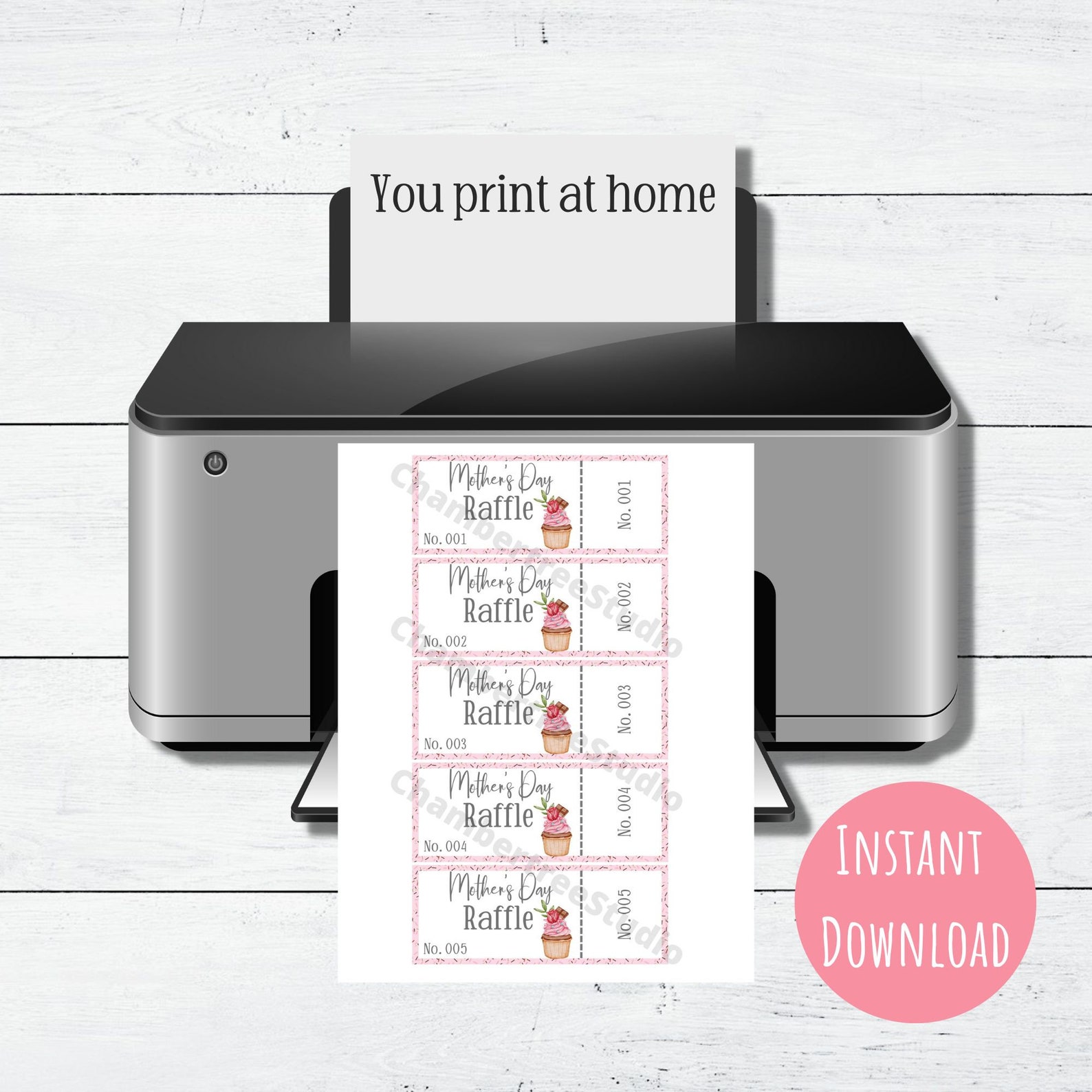 Mother's Day Raffle Tickets, 2. X 5.2, Fundraising Ticket Coupons, Charity Event, Printable ...