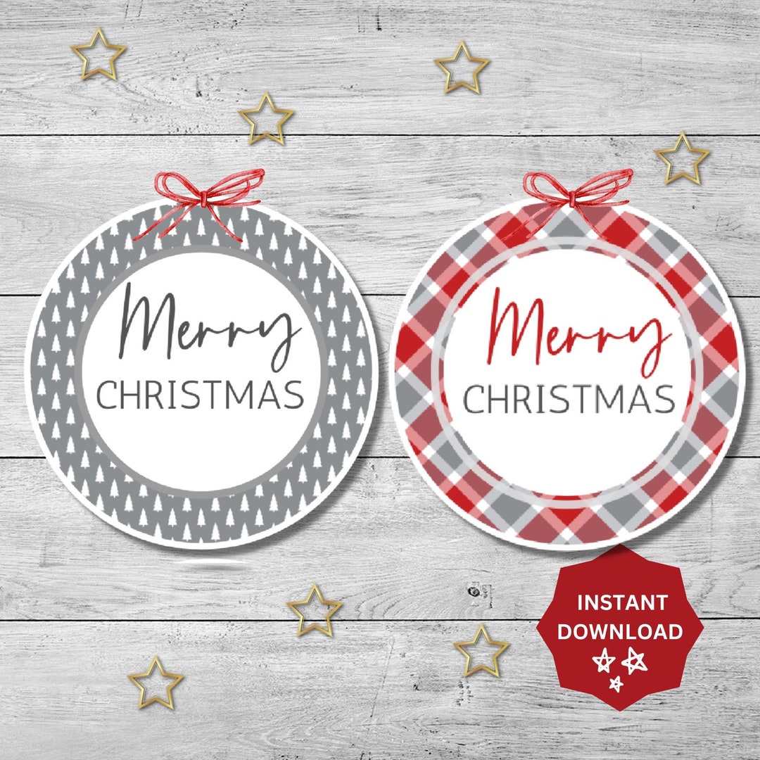 Christmas Cookie Tags, Printable Cupcake Toppers, Holiday Gift Tag ...