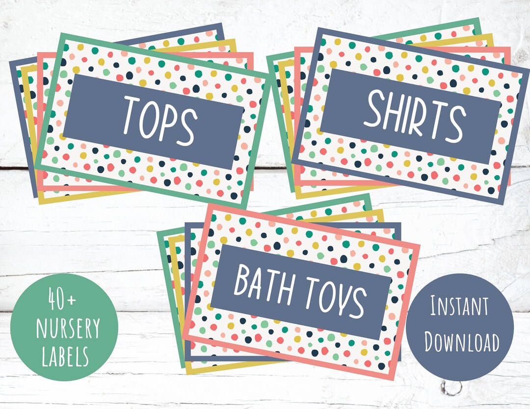 Printable Baby Nursery Drawer Labels, Nursery Organization, Digital