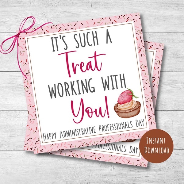 Administrative Professionals Day gift tag, employee appreciation gift tag, office staff thanks, medical, Admin Assistant card, 3" and 4"