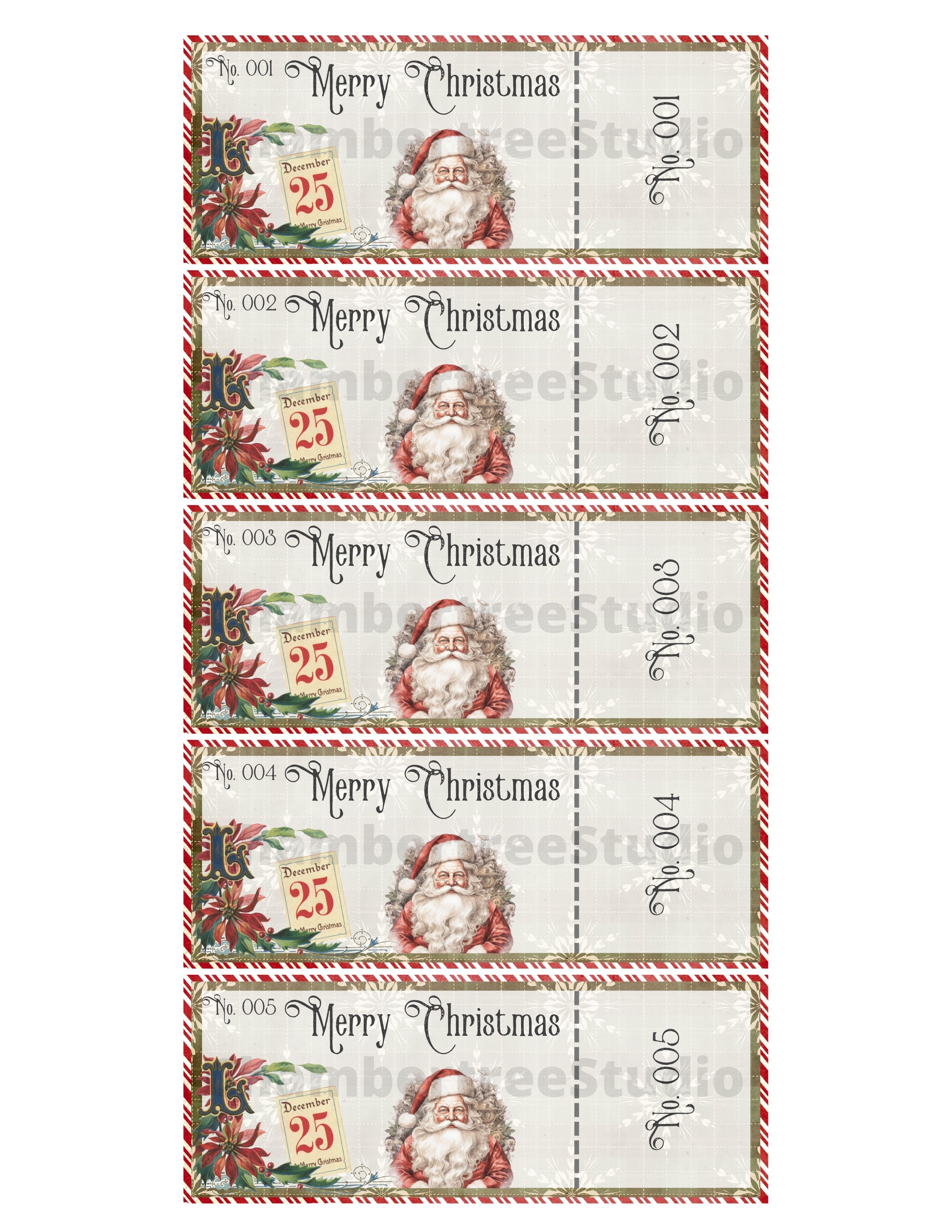 Christmas Raffle Tickets, School Fundraiser, Charity Event, Christmas ...