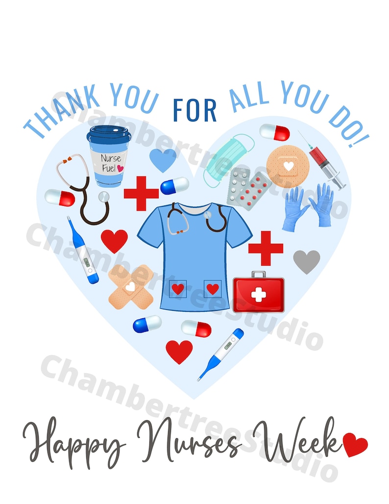 Nurse Week Appreciation Sign, Appreciation Sign for Nursing Staff, 8x10 Sign, Thank You Nurses