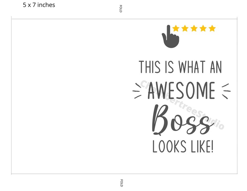 Boss's Day Card Printable Thanks From Us Happy Etsy