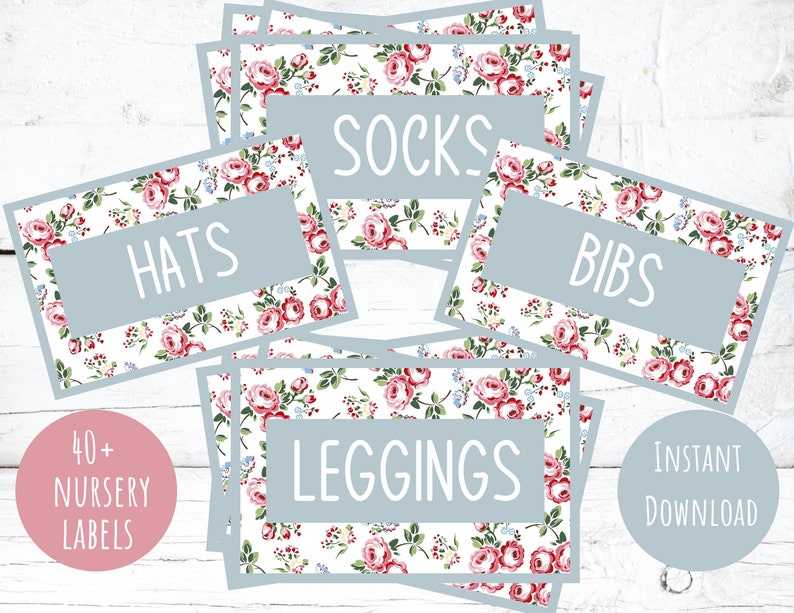 Printable Baby Nursery Drawer Labels Nursery Organization Etsy