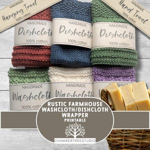 Waschlappen Wrapper, rustikale Geschenkanhänger für Geschirrhandtücher, Geschenkanhänger, Geschenkanhänger, Geschenkanhänger, Geschenkanhänger