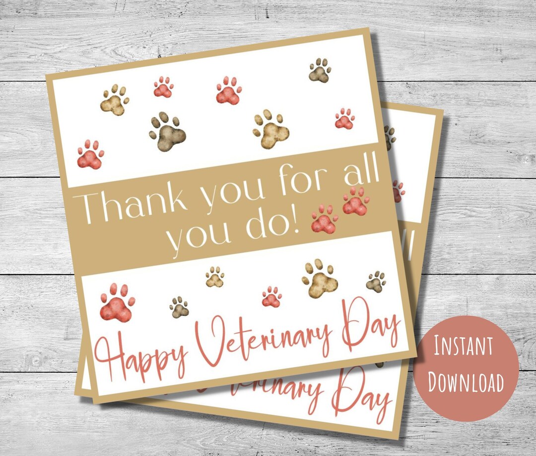 Veterinary Day Gift Tag, Veterinary Appreciation April 29, 2.5 & 3