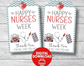 Nurses Week appreciation gift tag, thank you for all you do, school nurse, printable cookie tag, cookie packaging