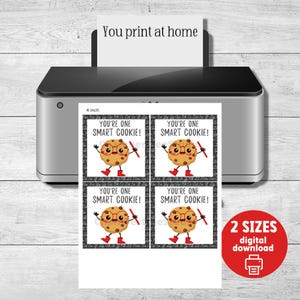 You're One Smart Cookie Tag, Kindergarten Gift Tag, Classroom, Last Day ...