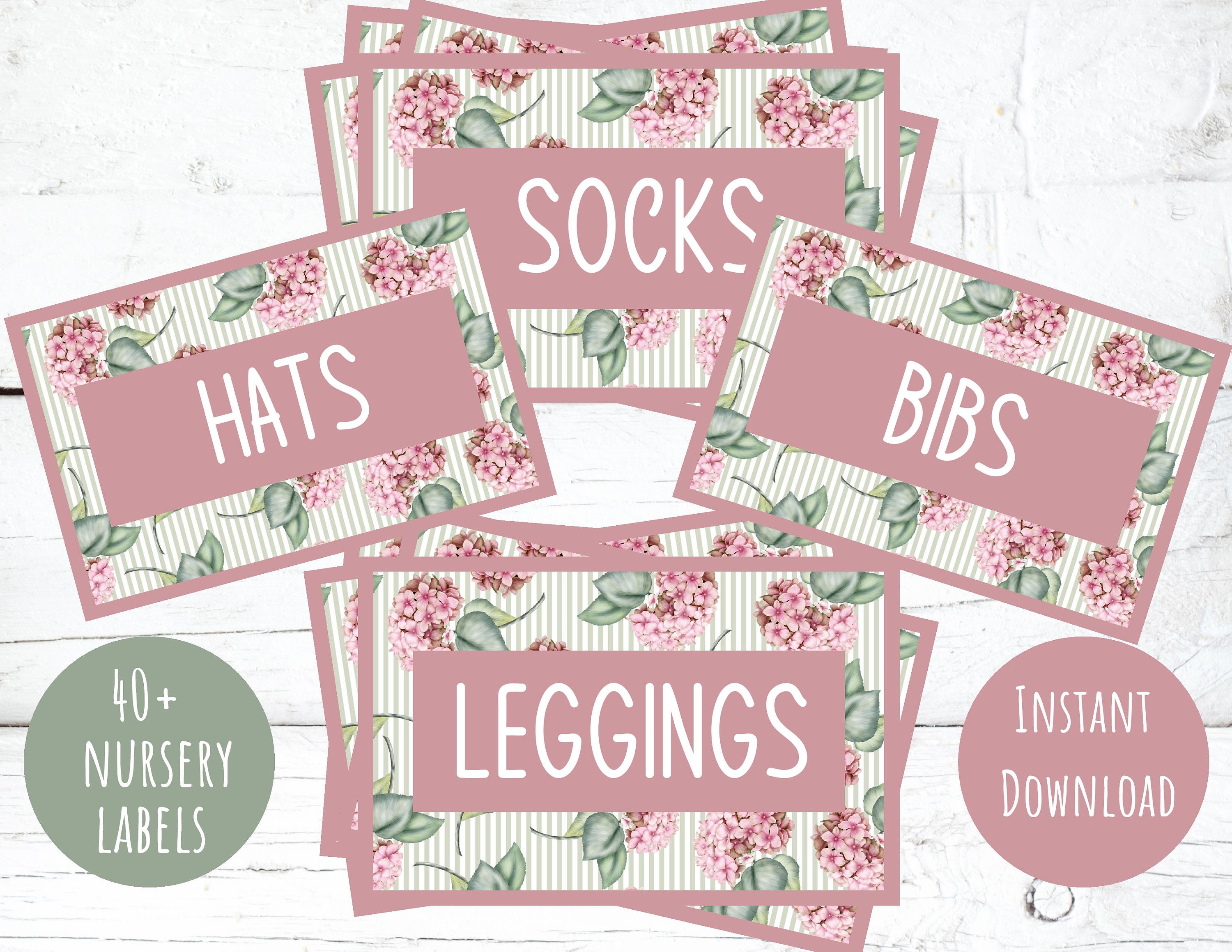 Printable Baby Nursery Drawer Labels, Nursery Organization, Digital