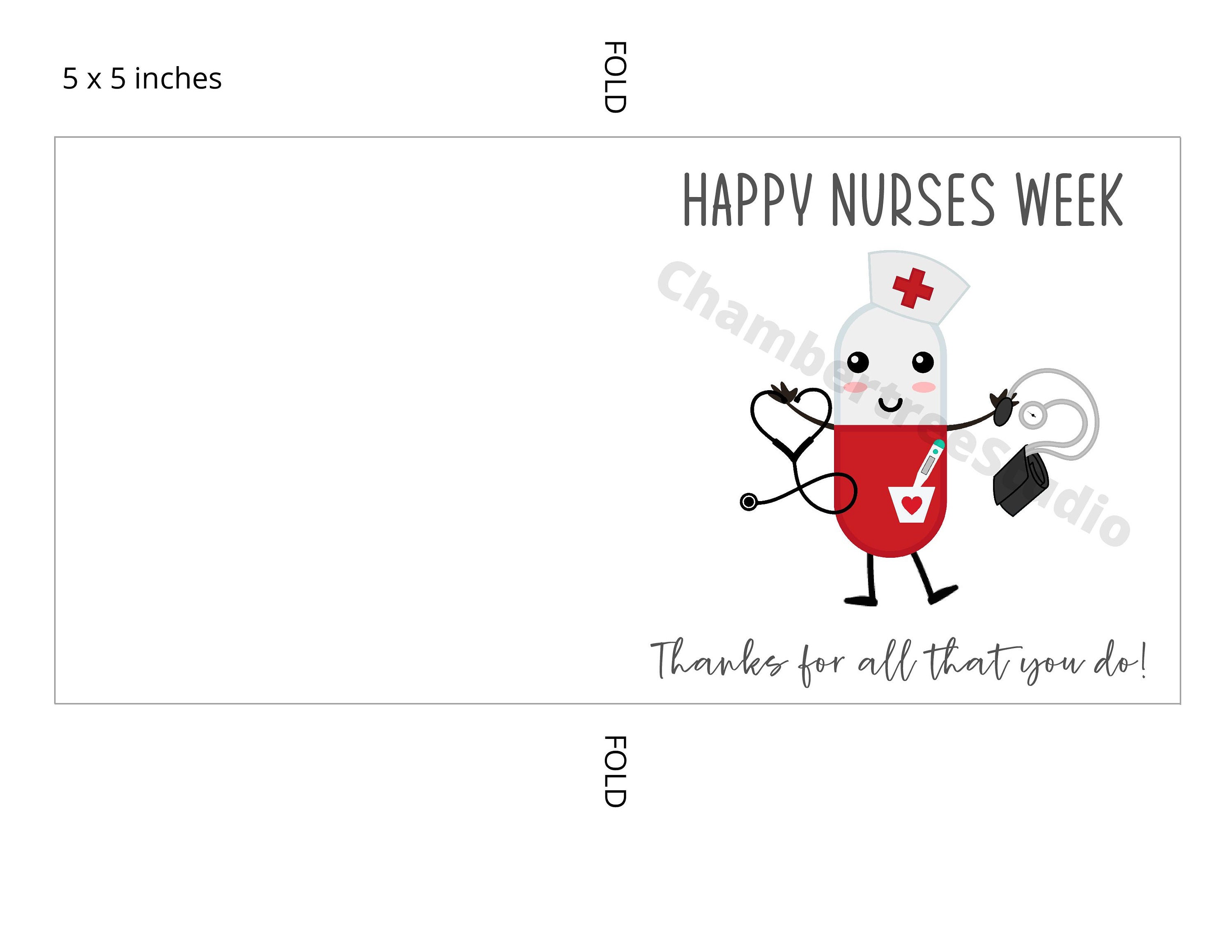 Funny Nurse Week Appreciation Card, 3 Sizes, Happy Nurses Week