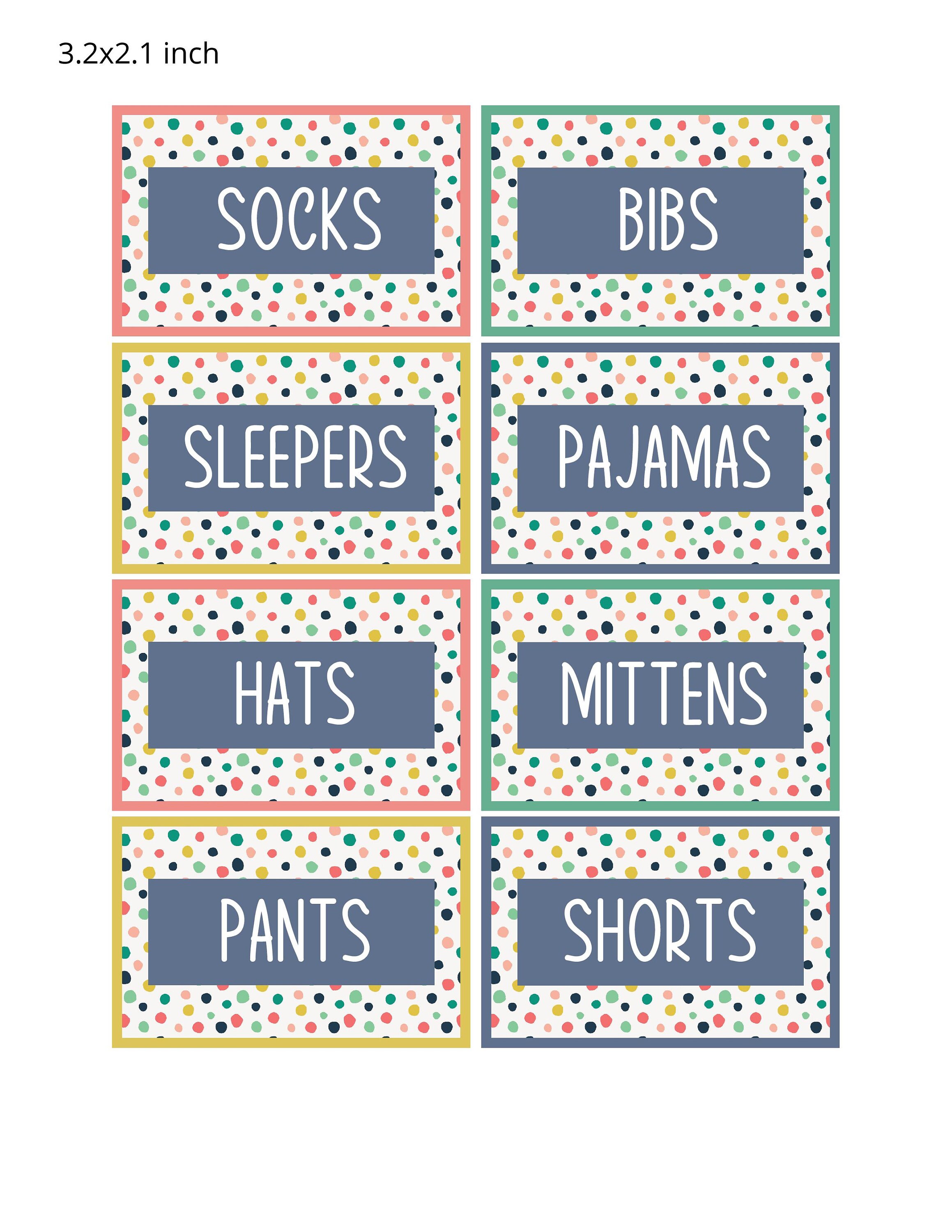 Printable Baby Nursery Drawer Labels, Nursery Organization, Digital
