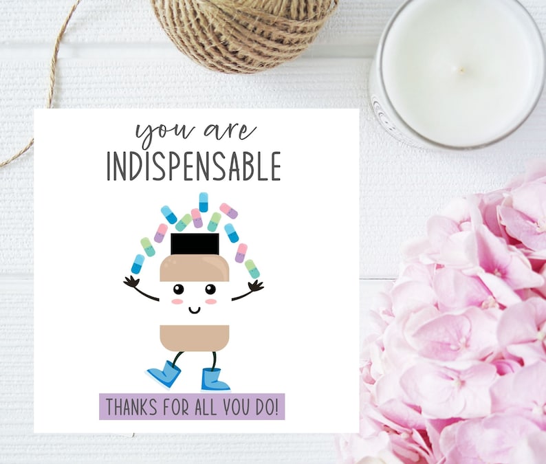 Funny Medical Card You Are Indispensable Pharmacy Week Gift Etsy
