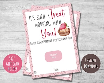 Administrative Professionals Day gift card holder, employee appreciation, office staff thanks, medical staff, Admin Assistant gift card